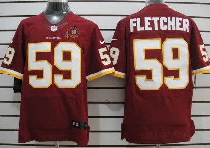 Nike Elite Jersey 80TH Washington Redskins 59 London Fletcher Red